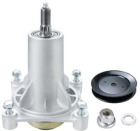 Youxmoto 187292 192870 532187281 Spindelmontage mit Riemenscheibe, kompatibel mit 106,7 cm 116,8 cm AYP/Poulan/Husqvarna yth18542 yth24v48 Rasenmäherdeck, Spindel ersetzt 532187292 215462 38 mit Puls