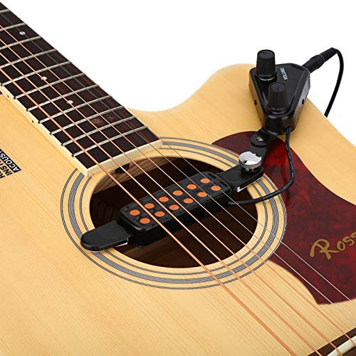 Sxhlseller Transducteur avec kit d'accordeur de tonalité de Volume, Micro de Guitare avec connecteur Micro de Guitare à Fonctionnement Simple adapté à la Guitare Acoustique