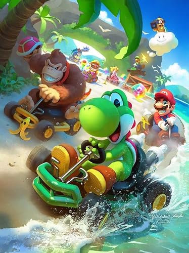 PARTYLANDIA, Super Mario Esspapier, glutenfrei, Oblatenpapier, 20 x 30 cm, Mario Kart Figuren, 1 Stck, Rot