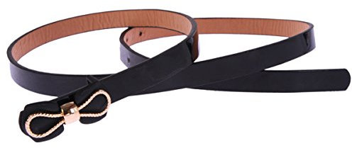 Adoptfade Damen Schmal Gürtel Bogen Vorne Gürtel,Schwarz