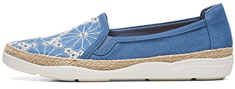 Clarks Damen Elaina Harbor Slipper, Veloursleder in Denim-Blau, 41 EU Schmal