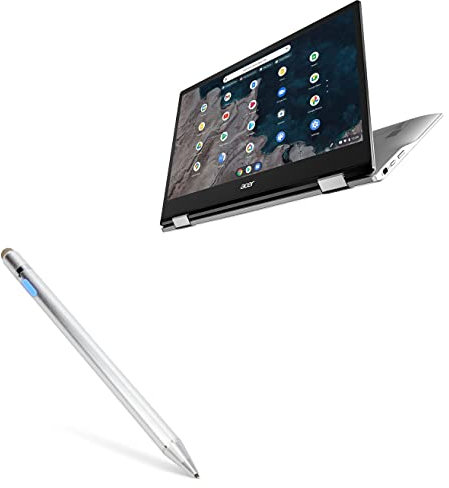 BoxWave Stylus Pen Compatible With Acer Chromebook Spin 513 (CP513-1H) - AccuPoint Active Stylus, Electronic Stylus with Ultra Fine Tip for Acer Chromebook Spin 513 (CP513-1H) - Metallic Silver