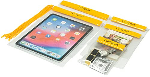 YUMQUA wasserdichte Beutel 5 Stück, Trockene Tasche wasserdichte Taschen für Dokumentenkarte Kameras Handy iPad Autoschlüssel, Geeignet für Bootfahren Kajak Reisen Außen Wassersport