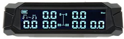 Aramox Reifendrucküberwachung, 6-Rad-LKW-Reifendrucküberwachungssystem Drahtloser Solarstrom-TPMS-Monitor mit 6 Sensoren für Leichte LKW-Wohnmobile