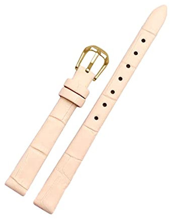 Cupsofu 6/7/8/10/12/14/16/17/18mm Damen weiches, hautfreundliches Rindsleder, lässiges Armband, Dornschließe, Uhrenarmband für Quarzuhr, 6mm