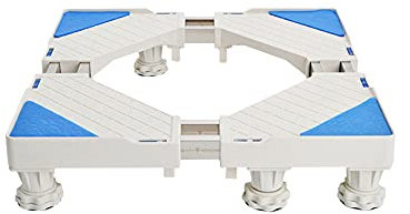 Base de Machine à Laver Double Tubes Support de Réfrigérateur Largeur/Longueur Télescopique 50-72cm Plateaux de Sol Support de Climatiseur Support Anti Vibration Muet Base de Climatiseur - 400kg