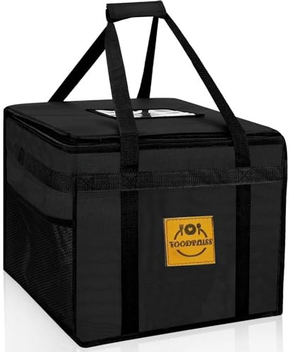Premium Hot Food Delivery Bag 45L - Pizza Boxes, Thermal Bags for Uber Eats & Just Eat/Deliveroo - Insulated Large Cooler Box for Fresh Food Groceries Shopping/Picnic