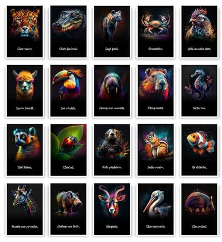 papeal Spirit Animals Daily Affirmation Cards by metaFox - Animal Art Postcards - Use as Affirmation Cards, Appreciation Cards, Encouragement Cards, Motivational Cards, Positive Affirmation Gifts