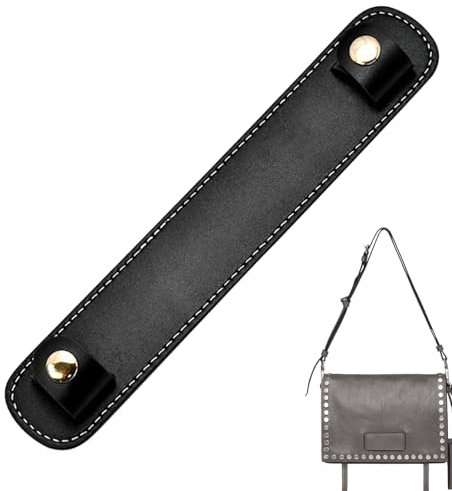 Geteawily Breites Schulterpolster für Damentaschen – weiche und flexible PU-Leder-Pads für schwere Taschen, Taschenriemen Ersatz für Versammlungen, Reisen, Geschäftsreisen, Pendeln, Einkaufen, Schwarz