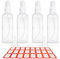 HTHL 4 piezas de 100ML Botellas de spray, Botellas plásticas transparentes de aerosol con 2 Embudos & 1 Etiquetas, Atomizador vacío para viaje, Recipiente líquido rellenado para perfume, cosmético