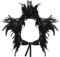 Aurasky Federkragen Schwarz, Gothic Feder Achselzucken, Federumhang Kostüm, Feder Cape, Feder Schal Schwarz, Feder Epauletten, Vogelkostüm für Halloween Fasching Karneval Cosplay Maskerade