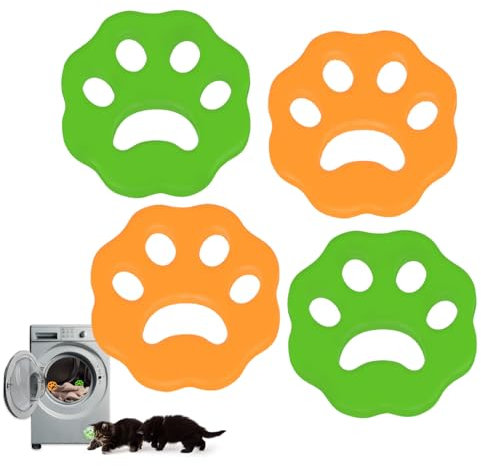 Dorzu 4 paquetes de depilación para mascotas, lavadora, depiladora de pelo de gatos, eliminador de pelo de animales, reutilizable, color verde 1