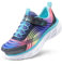 DREAM PAIRS Scarpe da tennis da corsa per ragazze, scarpe da ginnastica per bambini, scarpe sportive con suola spessa, scarpe casual da passeggio per bambini piccoli/grandi, Arcobaleno viola, 36 EU
