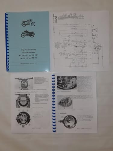 Reparaturhandbuch Reparaturanleitung MZ Motorräder TS 125 150 mit 32 Gabel, ES 125/1 150/1