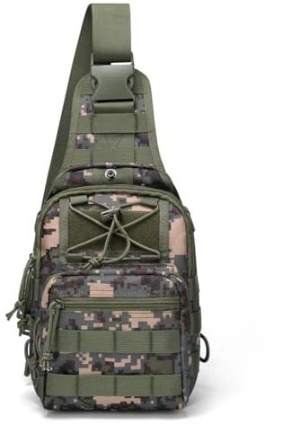 GOLF QUALITY Taktisch Brusttasche Military Schultertasche Tactical Chest Sling Pack MOLLE Crossbody Bag Militärisch Umhängetasche Mini Single Strap Rucksack für Reisen Wandern Camping