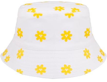 Eigso Fashion Vintag Cute Flowers Pattern Cotton Bucket Hat für Frauen Männer Unisex Fashion Summer Fisherman Sun Hat für Frau Mann