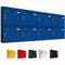 AL Briefkastensysteme Basic 8er Briefkasten RAL 5010 Enzian Blau 8 Fächer DIN A4 wetterfest Briefkastenanlage mit Posthaltebügel und 2 Namensschildern