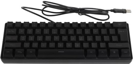KIMISS Teclado Mecánico para Juegos 60%, 61 Teclas con Retroiluminación RGB, Teclados Ultrafinos, con Cable USB, Ergonómico, Compacto para 7, 8 PC, Negro, Portátil, Hogar, Oficina,