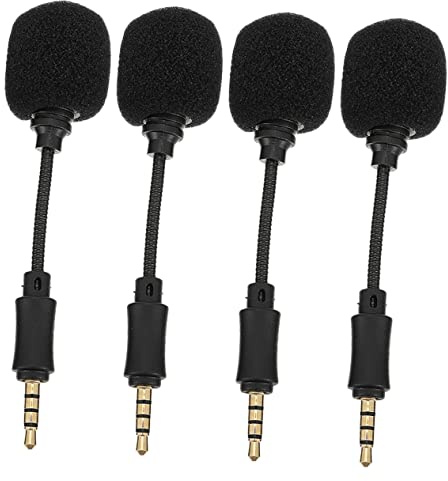 UPKOCH 4stücke Mikrofon Mit Rauschunterdrückung Für Sprachaufnahmen Tragbares Aufnahmemikrofon Komfortabler Schwammkopf Professionell Abgeschirmtes Kabel Klarer Klang Für Streaming