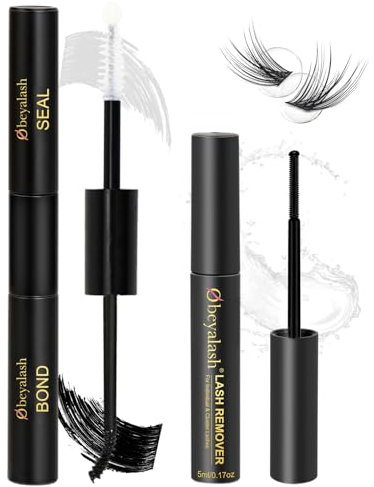 Obeyalash Colle Faux Cils Kit Dissolvant de Colle et de joint pour Cils, Colle Extension Cils Tenue Forte, Liaison Imperméable Longue Durée