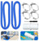 Tubo Piscina 32mm,2pcs Tubo Piscina 150CM,Repuesto Manguera de Bomba Piscina para Piscinas Elevadas, con 4 Abrazaderas de Metal