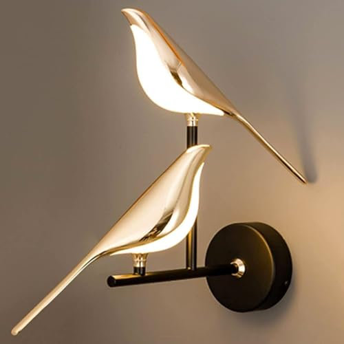 Modern Wandlampe LED Tiere Vogel Lampe Drehbar Verstellbar Wandleuchte Innen Deko Design Lampe Nachttischlampe 3 Farb-Modi 3000K/4000K/6000K Tiere Lampe Wandleuchte für Schlafzimmer Flur Hotel,2 Bird