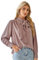 GRACE KARIN Camicetta da donna a maniche lunghe, in chiffon, con colletto alto, con volant, casual, da lavoro, per ufficio, rosa anticato, S