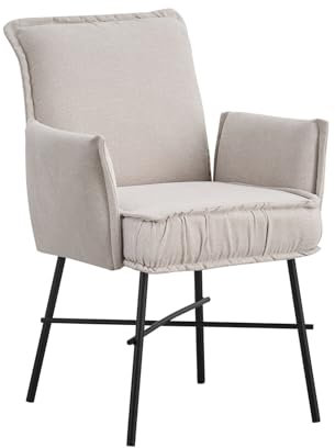 B&D home Esszimmerstuhl JÜRGEN, Schreibtischstuhl Polsterstuhl Loungesessel für Esszimmer, Wohnzimmer, Büro, Industrial modern elegant Design, Weiß, 11129-WEIS-1
