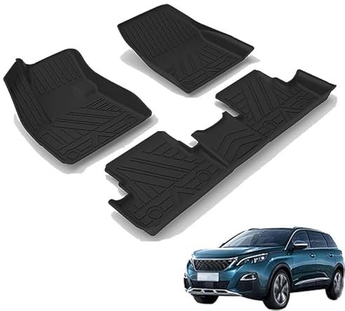 Auto Fußmatten für Peugeot 4008 2017-2023,Personalisierte TPE Komplettset Autoteppich Gummimatten Antirutschmatte Auto Schmutzfangmatte Allwetter Schutz Vor Verschmutzung Autozubehör