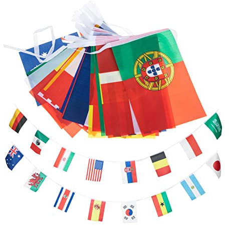 GAROZATION Internationale Bunting-wimpelkette Mit Länderflaggen Dekorative Fahnen Für Partys Sportveranstaltungen Und Festivals Für Bars Und Feiern
