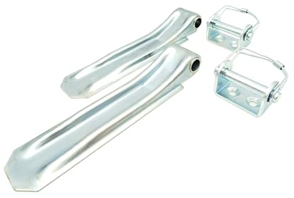 HGW 2 * Anhänger Scharnier mit Anschraub-Bock & Federbolzen/Bordwandscharnier Klappenscharnier Set für Pkw Anhänger (240 mm)