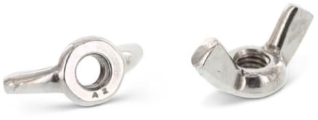 Tuercas de mariposa M8, 10 unidades, DIN 315, forma americana, acero inoxidable A2 v2A, tuerca de mariposa meinschraubenversand.de