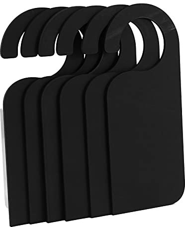 Asuinxurr 6 StüCke TüR Schild Kleider BüGel Mini Doppel Seitige Tafel Tafel Nachricht Notizen Memo Board TüR Kleider BüGel Zeichen, Schwarz