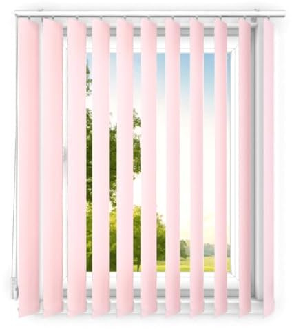 time4blinds - Lamellenvorhang - Vertikaljalousie - Lamellen für Büroarbeitsplätze und für Haus und Wohnung - Vorhang Flächenvorhang Schiebevorhang - 200x170 cm - Blassrosa