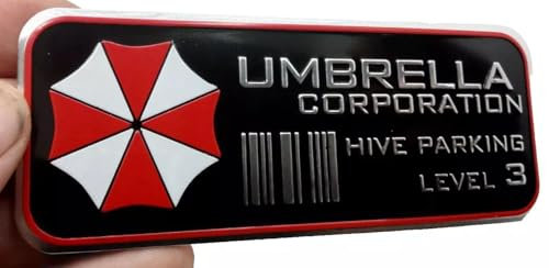3D Umbrella Corporation Auto Aluminium Emblem Aufkleber Sticker KFZ XCBW Schwarz