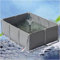 Pounjsd Gris Piscine Hors Sol rectangulaire 3x2m, Piscine d'étang à Poissons en Toile avec Support en métal Piscine extérieure de réservoir de Stockage d'étang à Poissons Hors Sol, for L'irrigation