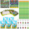 Dncvb Miner Party Bag Fillers Gaming Party Favours Party Supplies Include 10 Gaming Pencils 10 Party Bags 12 Miner Snap Bracelet 10 Gaming Keychain 10 Invitations Cards for Children's Birthday