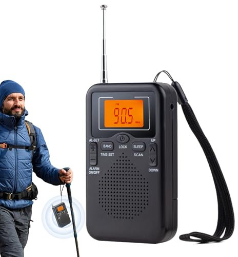 keloppasit Radio FM AM | Radio Portable Compacte à Piles,Réception Optimale avec Affichage Numérique et Antenne Télescopique pour Camping, Randonnée, Camping-Car, Maison et Voyage