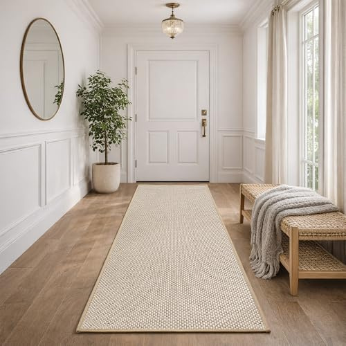 Tuocal Hallway Runner Rug, 80x120cm Extra Long Non Slip Low Profile Washable Kitchen Rugs Dirt Trapping Absorbent Floor Carpet Runner for Hallway Entryway Laundry Besides