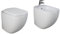SANITARI IN CERAMICA FILO MURO VASO, BIDET E COPRI-WC SOFT-CLOSE MOD.ILLUSION RAK CERAMICS BIANCO LUCIDO