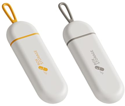Ziyonix 2 Stück Tablettenbox Pillendose, Pillendose Klein für Unterwegs, Tablettensortierer 3 Fächer, Medikamentenbox für Vitamine, Gute Dichtleistung, Erhaltung der Medizinischen Eigenschaften