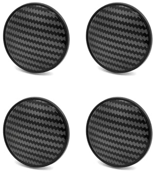 HIBEYO 4 x 65mm Auto Nabenkappen Radnabenabdeckung Passt für VW Volkswagen ABS Felgendeckel Radkappen Radnabendeckel Ersatz Autozubehör Radnaben Radmitte Nabenkappen Abzeichen-Kohlefaser Schwarz