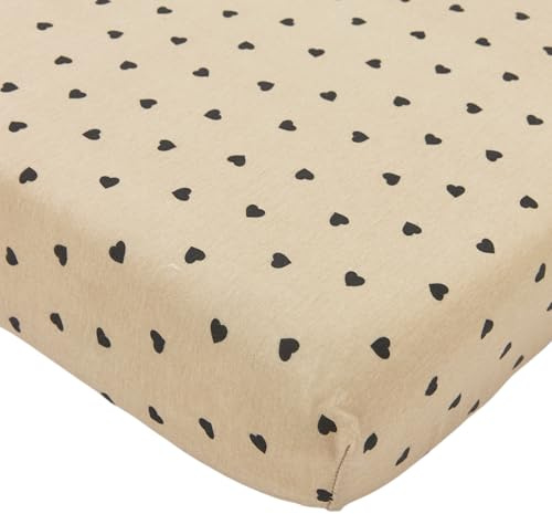 Meyco Spannbettlaken Babywiege 40x80/90cm Jersey Spannlaken Sweet Heart | 100 % Baumwolle - Oeko Tex zertifiziert - Spannbetttuch - Rundum-Gummizug - atmungsaktiv & hautfreundlich