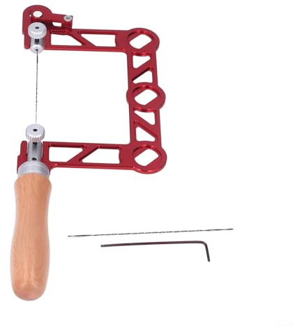 Holzbearbeitung Dekupiersäge Mini Handkurvensäge Stahlrahmen Holzbearbeitung Stichsäge für Holz, Stein, Jade (7,6 cm)