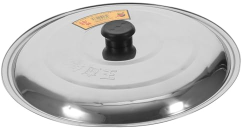 Couvercle de Casserole Rond Argenté Poignée, en Acier Inoxydable | Faitout et Marmite, Prise Anti-chaleur, Bord Perlé, Version Lettrage Plusieurs styles