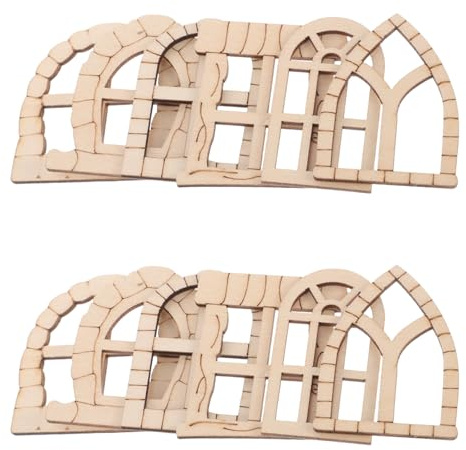 Unfertiges Miniaturfenster für Bastelprojekte, 25 Stück | Naturholz mit Rustikaler Optik, Splitterfrei und Leicht zu Kleben, für Puppenhäuser und Schulprojekte