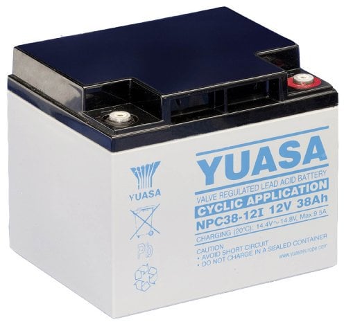 Yuasa NPC38-12I Blei-Akku zyklenfest (12V, 38Ah, M5 Anschluss)
