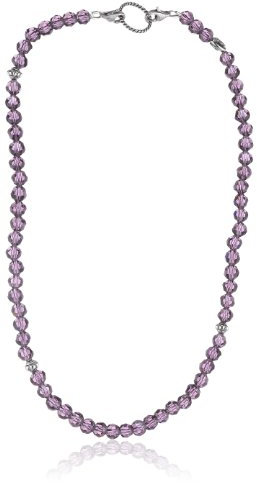EDC Damen-Halsband Edelstahl rhodiniert Glaskristall Glamour Chic Punky Purple violett EENL10236A420