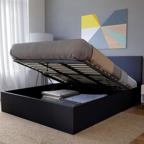 WEBER INDUSTRIES Lit Coffre 160x200 Barcelona + 1 sommier/Noir