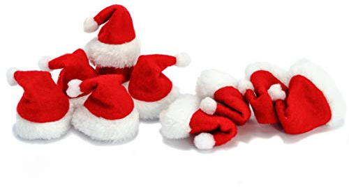 Helmecke & Hoffmann * 20 Mini-Deko-Weihnachtsmannmützen Weihnachtsmützen Weihnachtsdeko Adventdeko ca. 5cm hoch